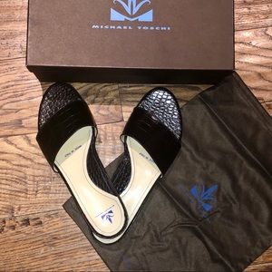 Michael Toschi Amber Italian Leather Slides